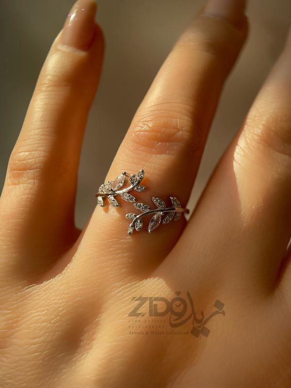 انگشتر نقره عیار ۹۲۵ مدل برگ کد R1020