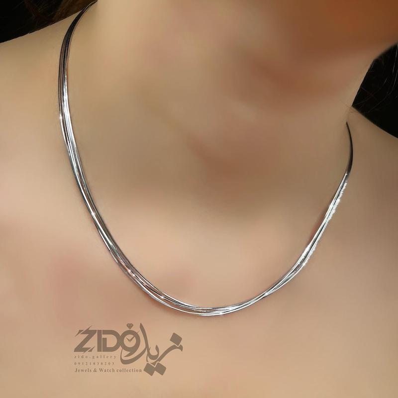 گردنبند نقره زنانه عیار ۹۲۵ مدل ماری ۵ رج کد N1094
