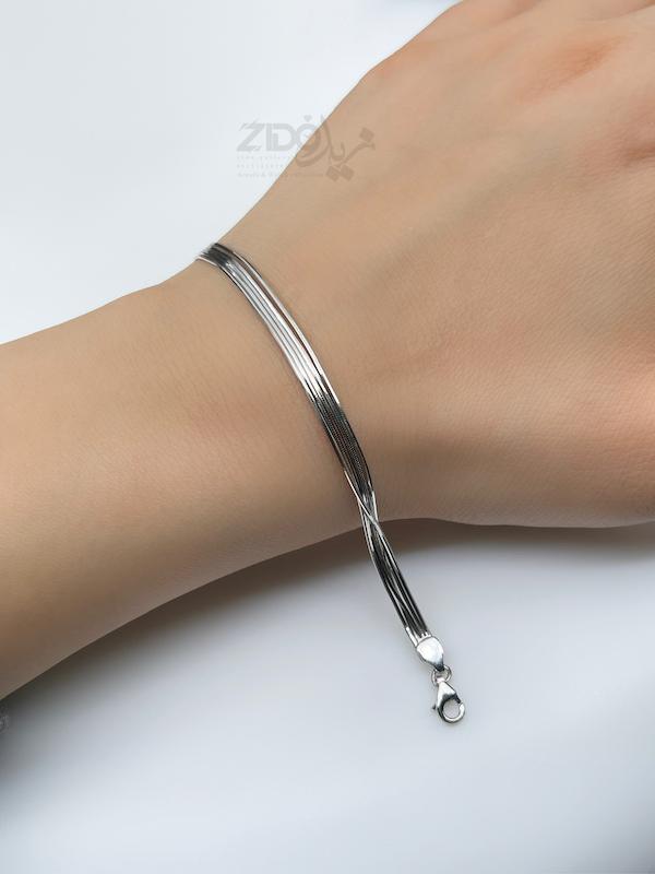 دستبند نقره زنانه عیار ۹۲۵ مدل ماری ۵ رج کد B1074