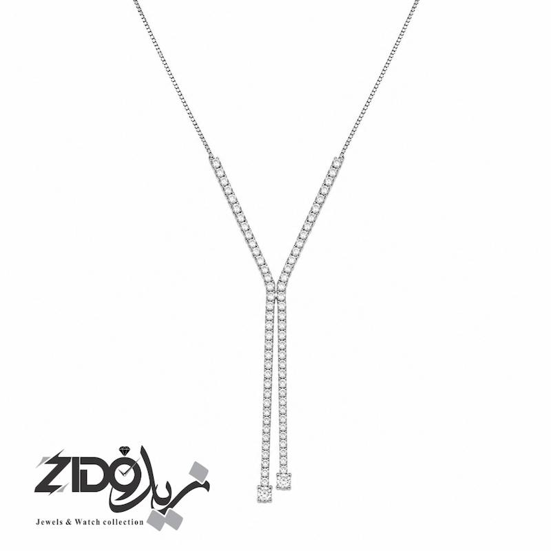 گردنبند نقره زنانه عیار ۹۲۵ مدل نیمه تنیسی کد N1096