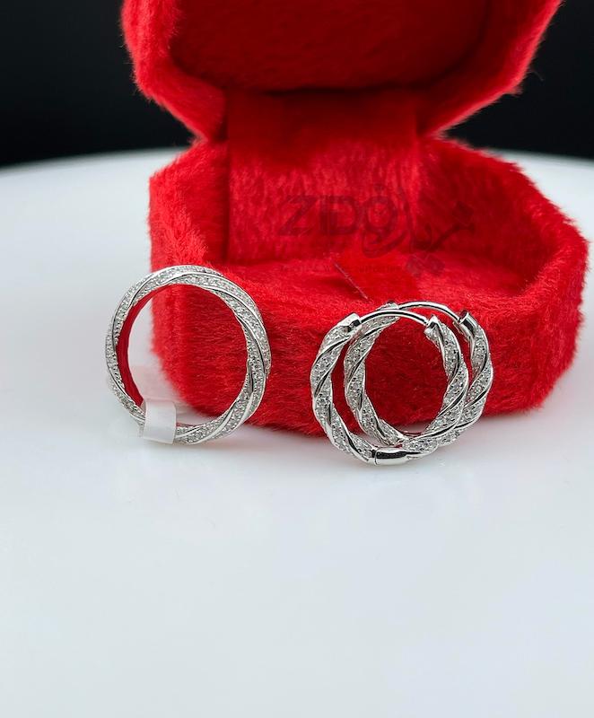گوشواره نقره عیار ۹۲۵ مدل پیچی کد ER1023