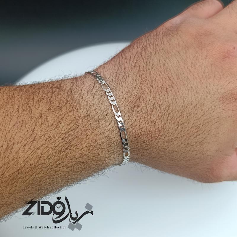 دستبند نقره مردانه ایتالیایی عیار ۹۲۵ مدل فیگارو کد BT3069