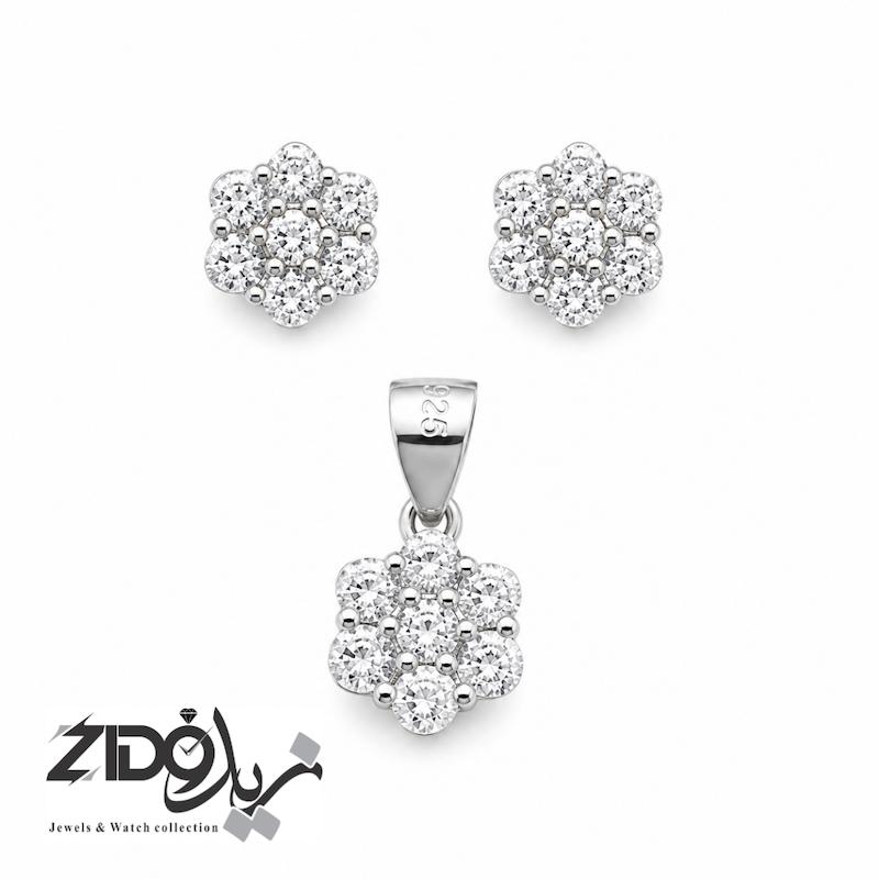 نیمست نقره زنانه عیار ۹۲۵ مدل فلاور کد H1081