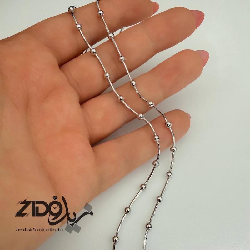 پابند نقره زنانه مدل توپی