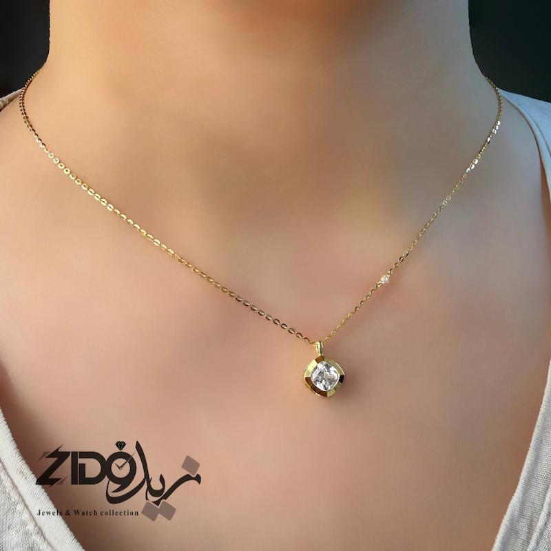 گردنبند نقره زنانه مدل تک تخمه