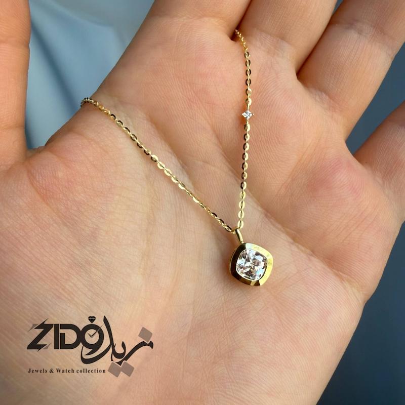 گردنبند نقره زنانه مدل تک تخمه