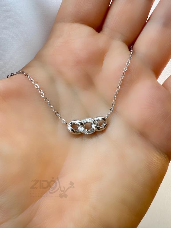 گردنبند نقره زنانه عیار ۹۲۵ مدل کارتیه دو رو کد N1103