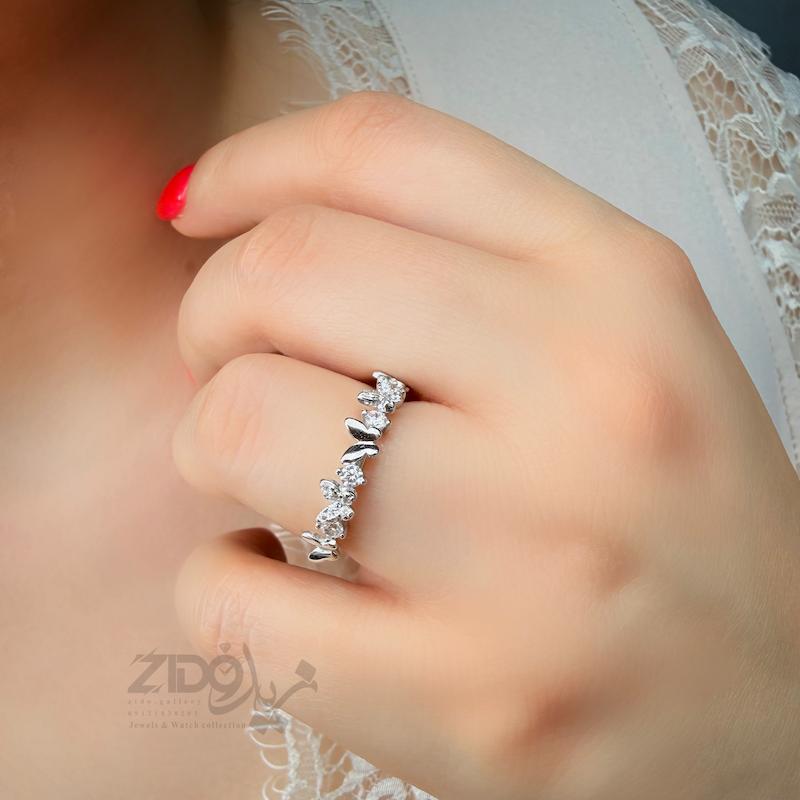 انگشتر نقره زنانه عیار ۹۲۵ پروانه کد R1074