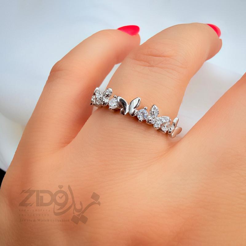 انگشتر نقره زنانه عیار ۹۲۵ پروانه کد R1074