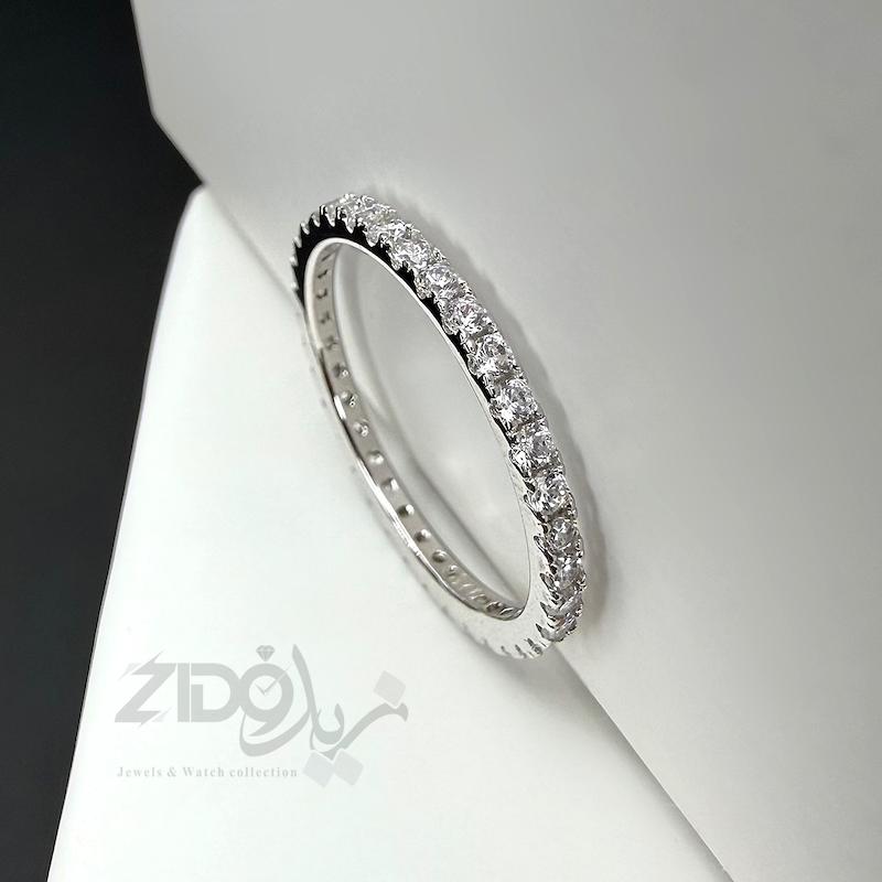 انگشتر نقره زنانه مدل دورنگین R1075