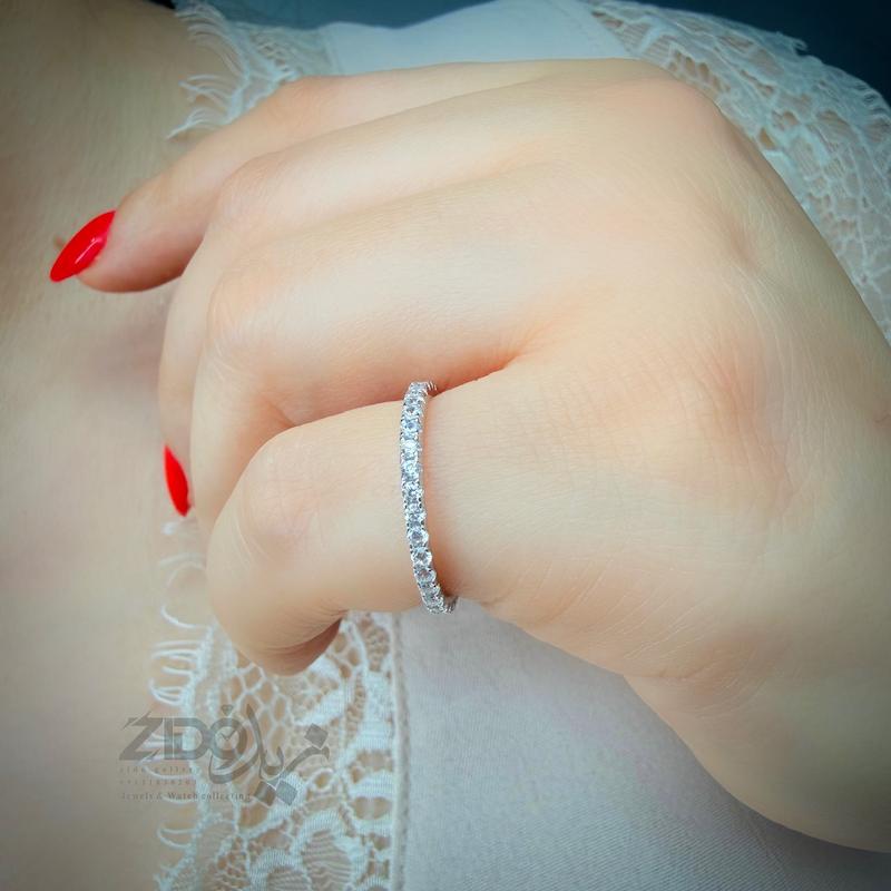 انگشتر نقره زنانه مدل دورنگین R1075
