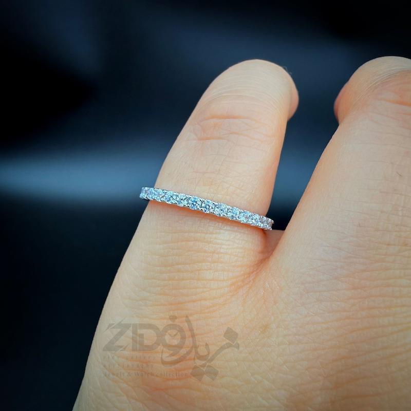 انگشتر نقره زنانه مدل دورنگین R1075