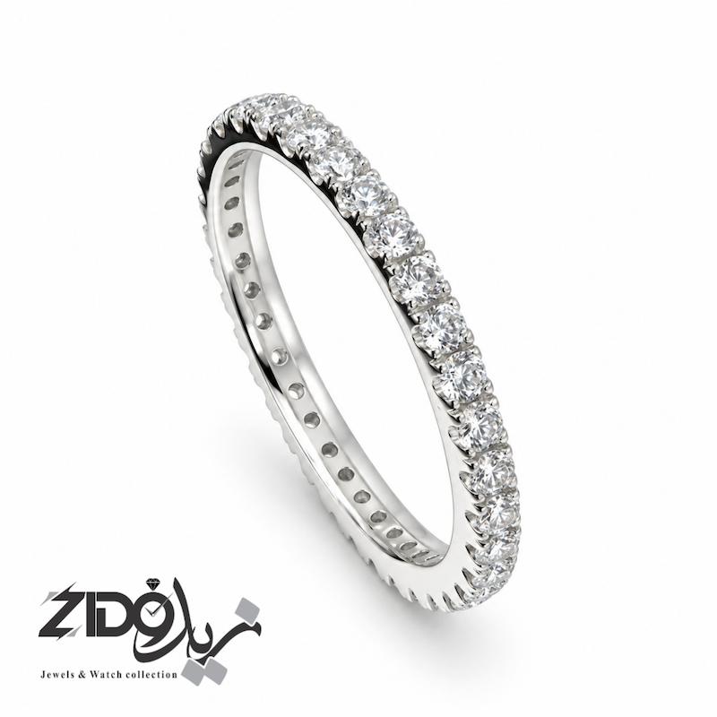 انگشتر نقره زنانه مدل دورنگین R1075