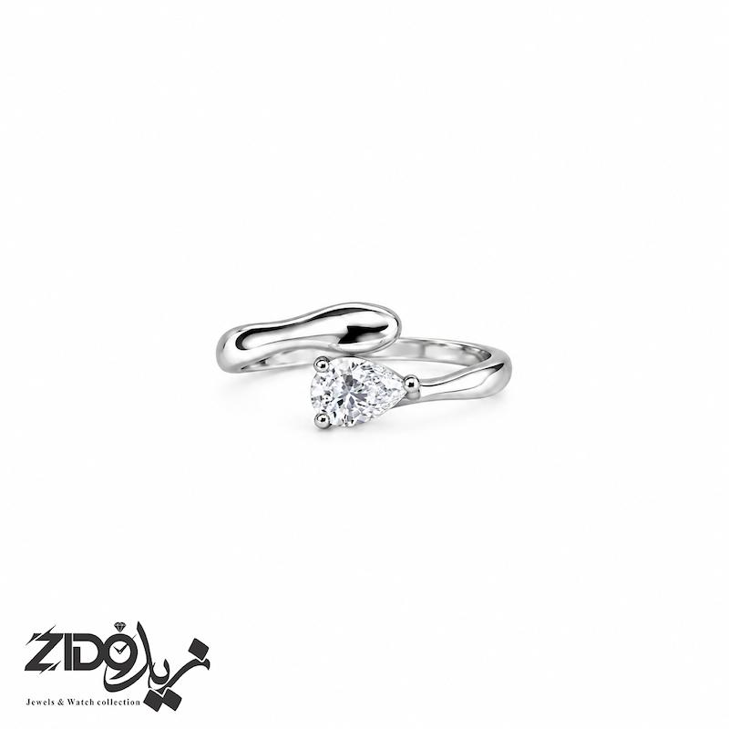 انگشتر نقره زنانه عیار ۹۲۵ مدل اشک مینیمال R1078