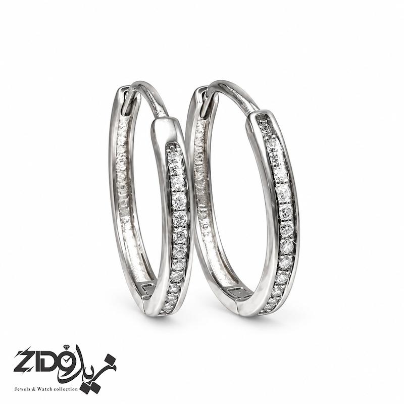 گوشواره نقره زنانه عیار ۹۲۵ حلقه ای کد ER1054