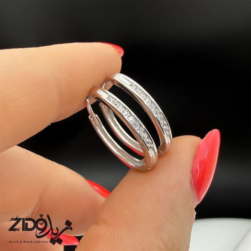 گوشواره نقره زنانه عیار ۹۲۵ حلقه ای کد ER1054