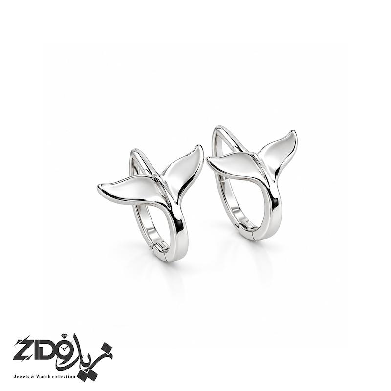 گوشواره نقره زنانه عیار ۹۲۵ مدل دم وال کد ER1057