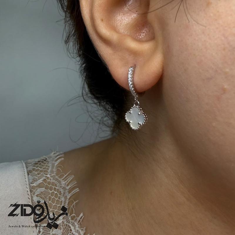 نیمست نقره زنانه عیار ۹۲۵ مدل ونکلیف صدفی کد H1091