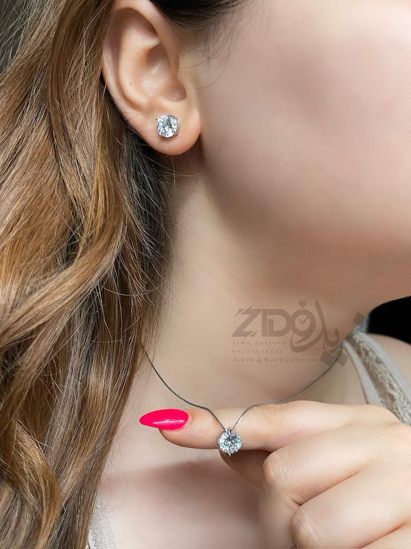 نیمست زنانه نقره مدل تکتاش کد H1038