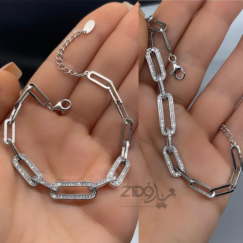 دستبند نقره عیار ۹۲۵ مدل السا کد B1029