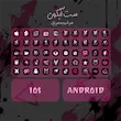 ست آیکون گوشی مشکی و صورتی فانتزی با طرح خرگوش گرافیتی سایبرپانک برای iOS و اندروید زیما آیکونیک
