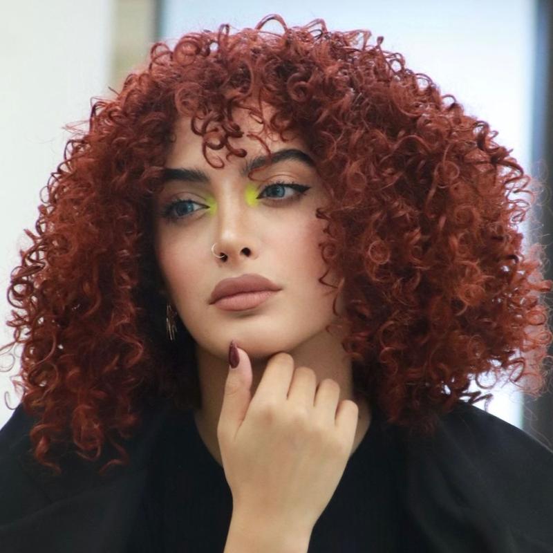 کلاهگیس مدل فرفری شرابی