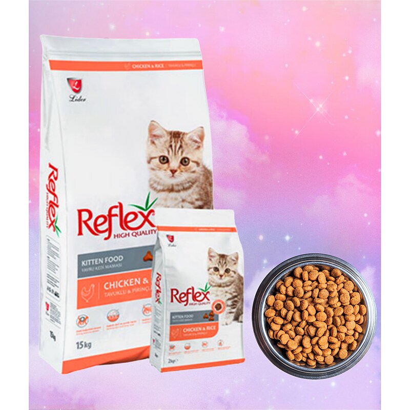 غذای خشک رفلکس مدل کیتن بچه گربه به صورت باز 1 کیلویی Reflex cat kitten