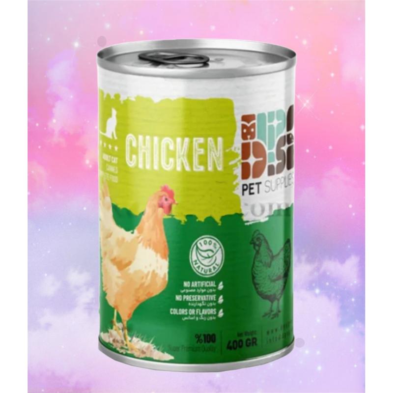 کنسرو نچرال دی پی اس گربه طعم مرغ 400 گرم DPS