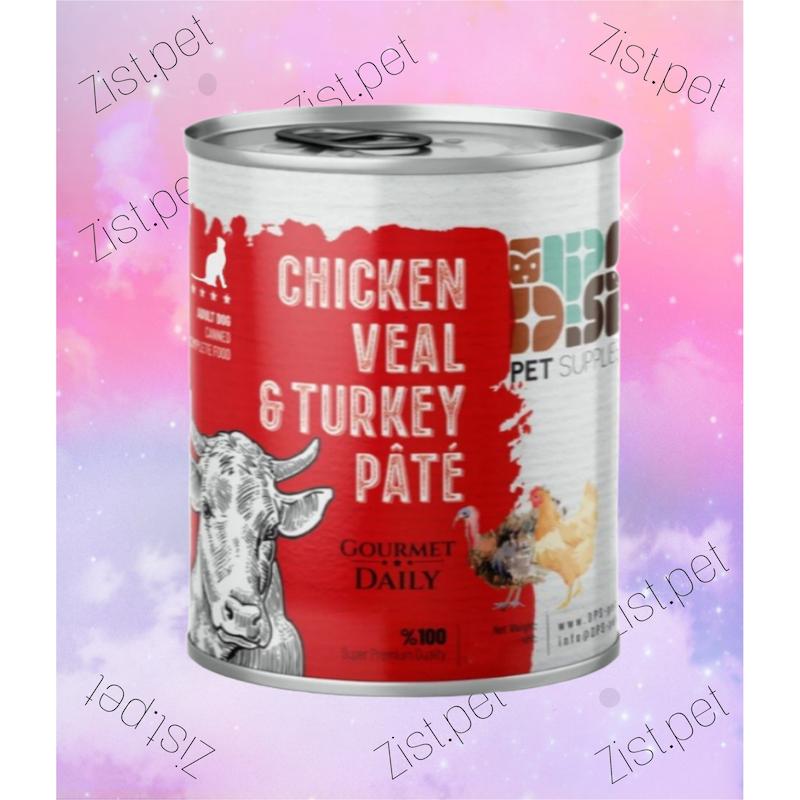 کنسرو گربه سوپر پرمیوم دی پی اس مرغ، گوساله و بوقلمون 800 گرم DPS Super Premium Cat Chicken, Veal & Turkey