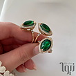 انگشتر نگین سبز زمردی ژوپینگ