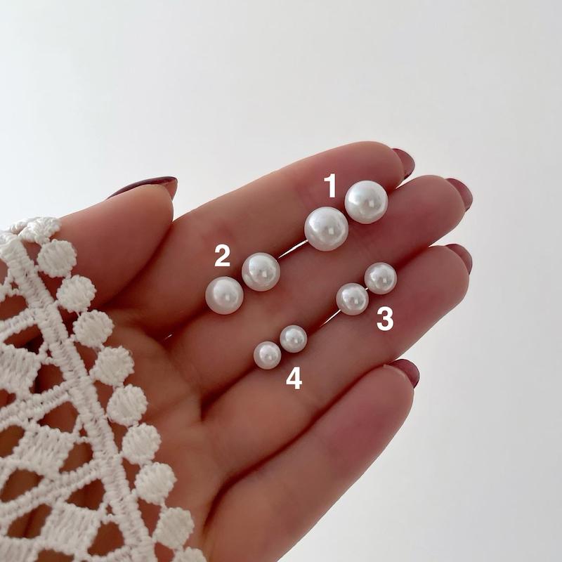 گوشواره میخی  طلایی مرواریدی ژوپینگ