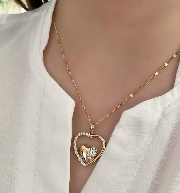 گردنبند طرح قلب ژوپینگ
