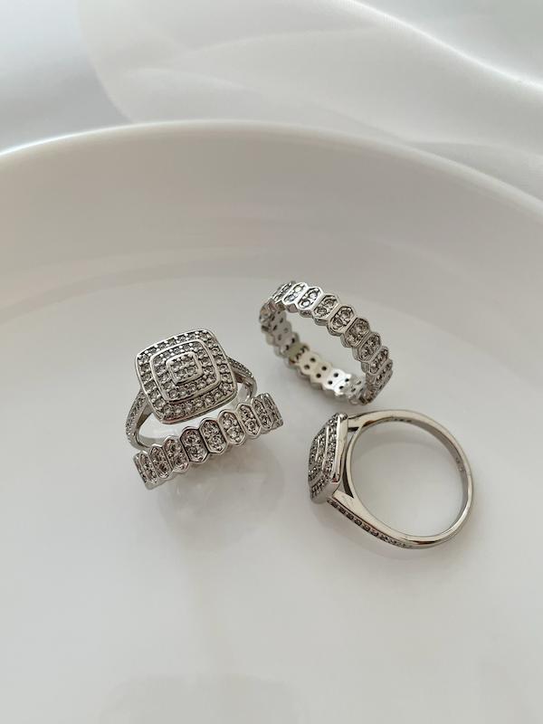 حلقه و پشت حلقه جواهری سفید ژوپینگ