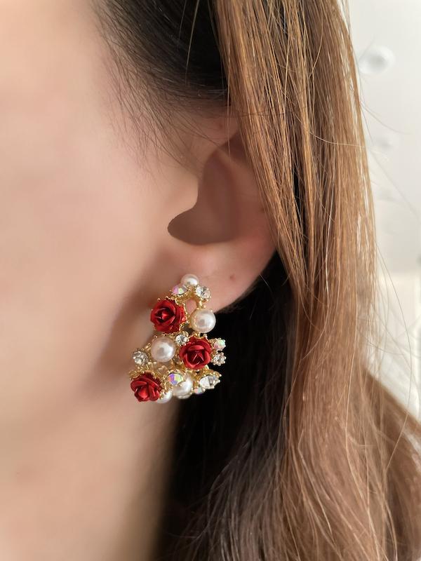 گوشواره فلاور قرمز برند UBL