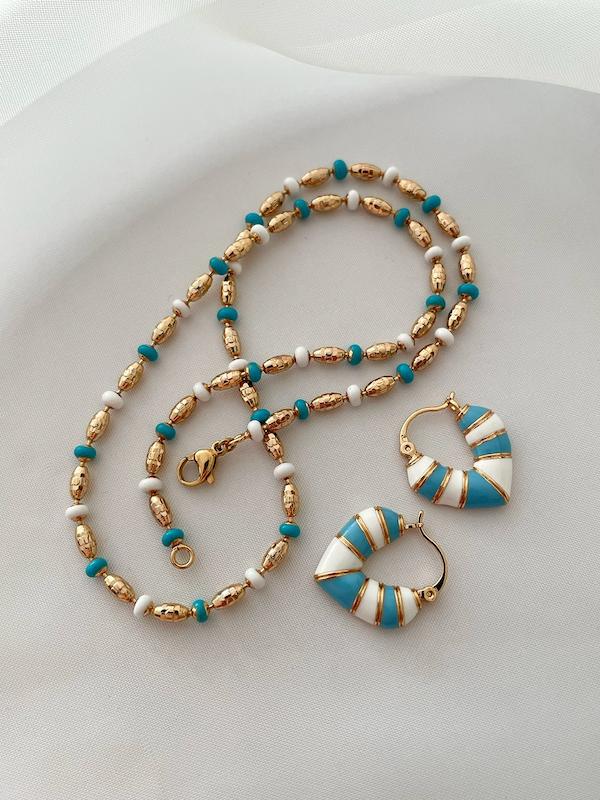 گوشواره و زنجیر میناکاری ژوپینگ