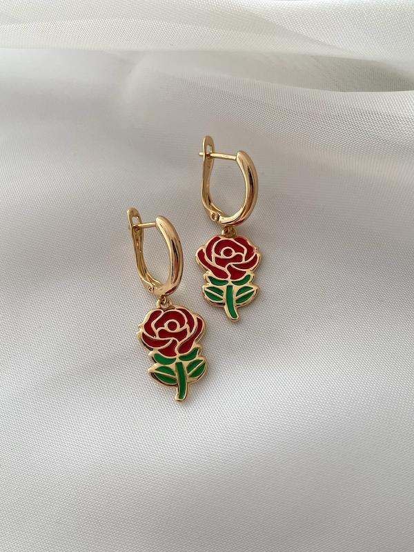 گوشواره گل رز ژوپینگ