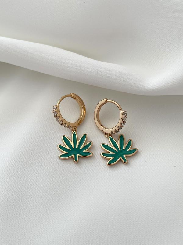 گوشواره برگ سبز ژوپینگ