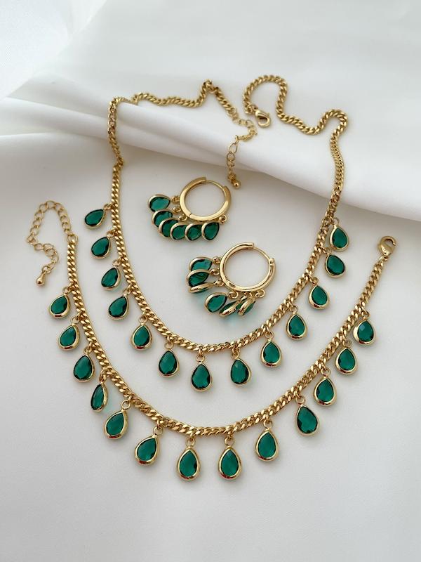 سرویس اشکی نگین سبز fashion