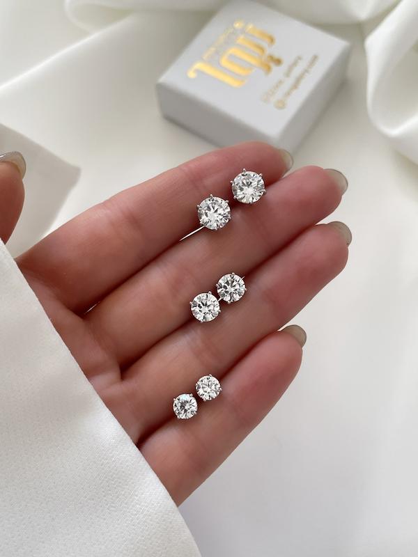 گوشواره میخی تک نگین ژوپینگ