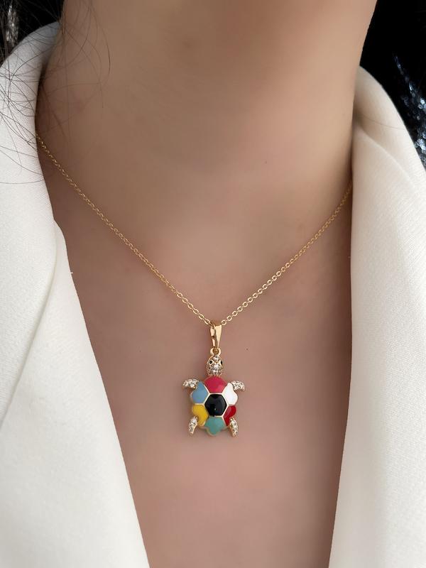 گردنبند لاک پشت میناکاری ژوپینگ