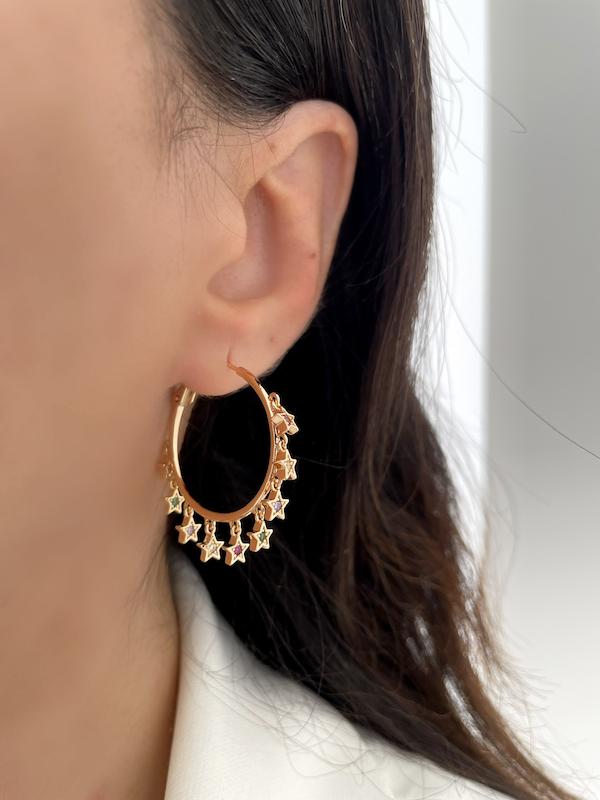 گوشواره آویز ستاره رنگی ژوپینگ