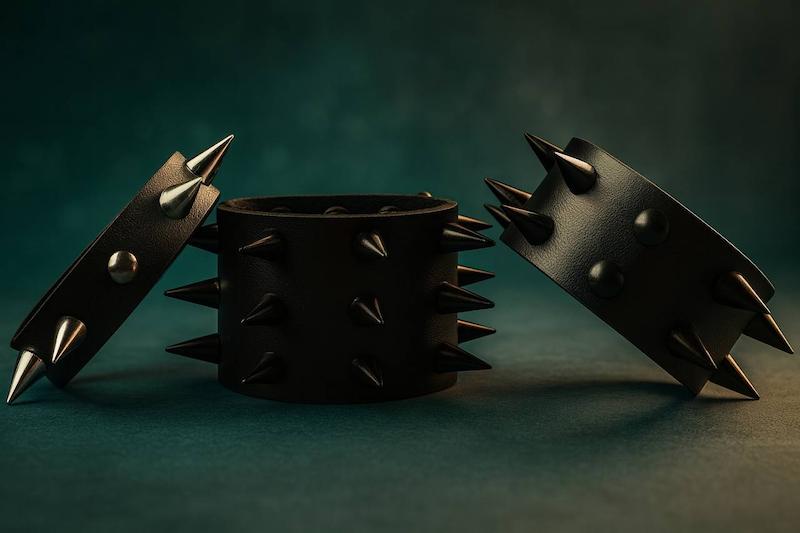 دستبند چرمی اسپایک دار