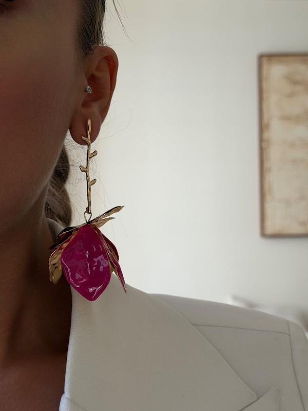 گوشواره میناکاری شاخه گل