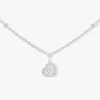 گردنبند نقره عیار ۹۲۵ زنانه با نگین زیرکونیا قلبی – مدل سولیتیر
