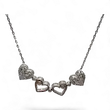 گردنبند نقره زنانه مگنتی طرح چهارقلو قلب – عیار 925