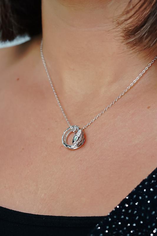 گردنبند نقره زنانه طرح مار بولگاری (Serpenti) – عیار 925