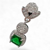 گوشواره نقره زنانه نگین سبز سلطنتی طرح اشرافی – عیار 925