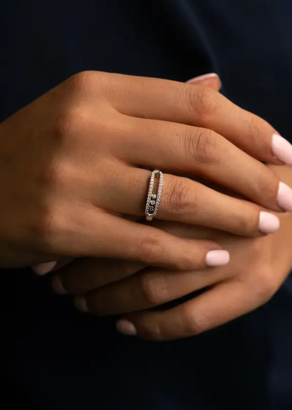 انگشتر مسیکا نقره ۹۲۵ زنانه با نگین متحرک