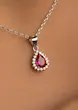 نیم‌ست نقره زنانه اشکی یاقوت سرخ عیار 925
