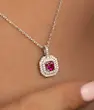 نیم‌ست نقره زنانه یاقوت سرخ عیار 925